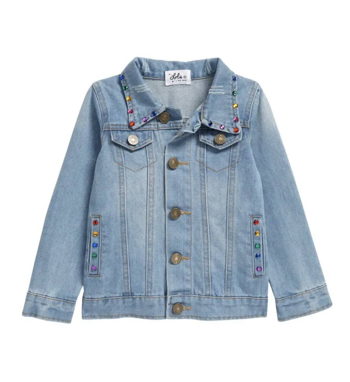 Grace in LA Girls' Embroidered Denim Jacket - Fort Brands